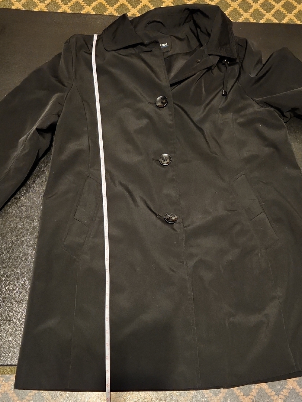 London Fog Women's Black Trench Coat With Hood XL - Picture 14 of 15